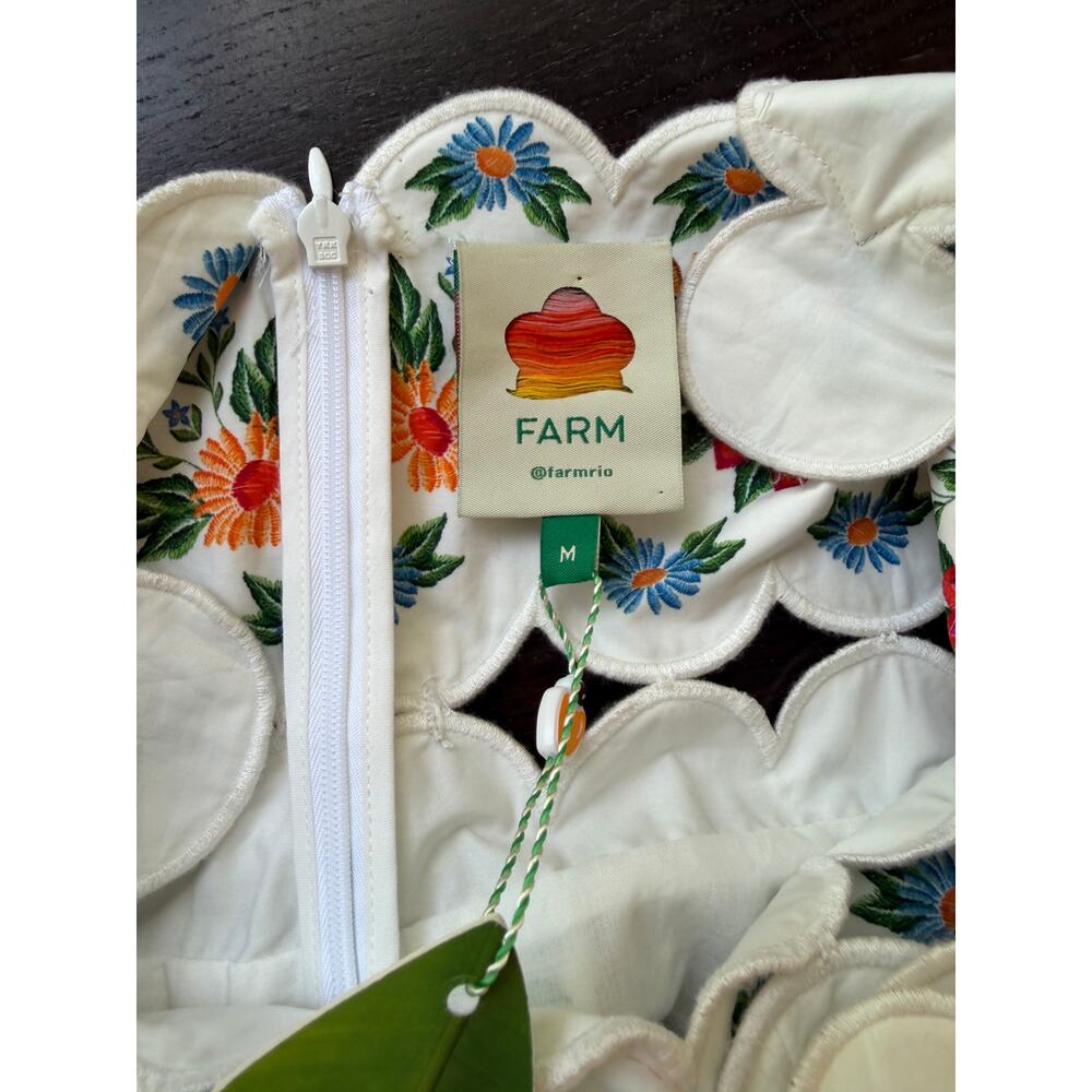 Farm Rio NEW Bloom Garden Off White Midi Dress, Med - Picture 11 of 13